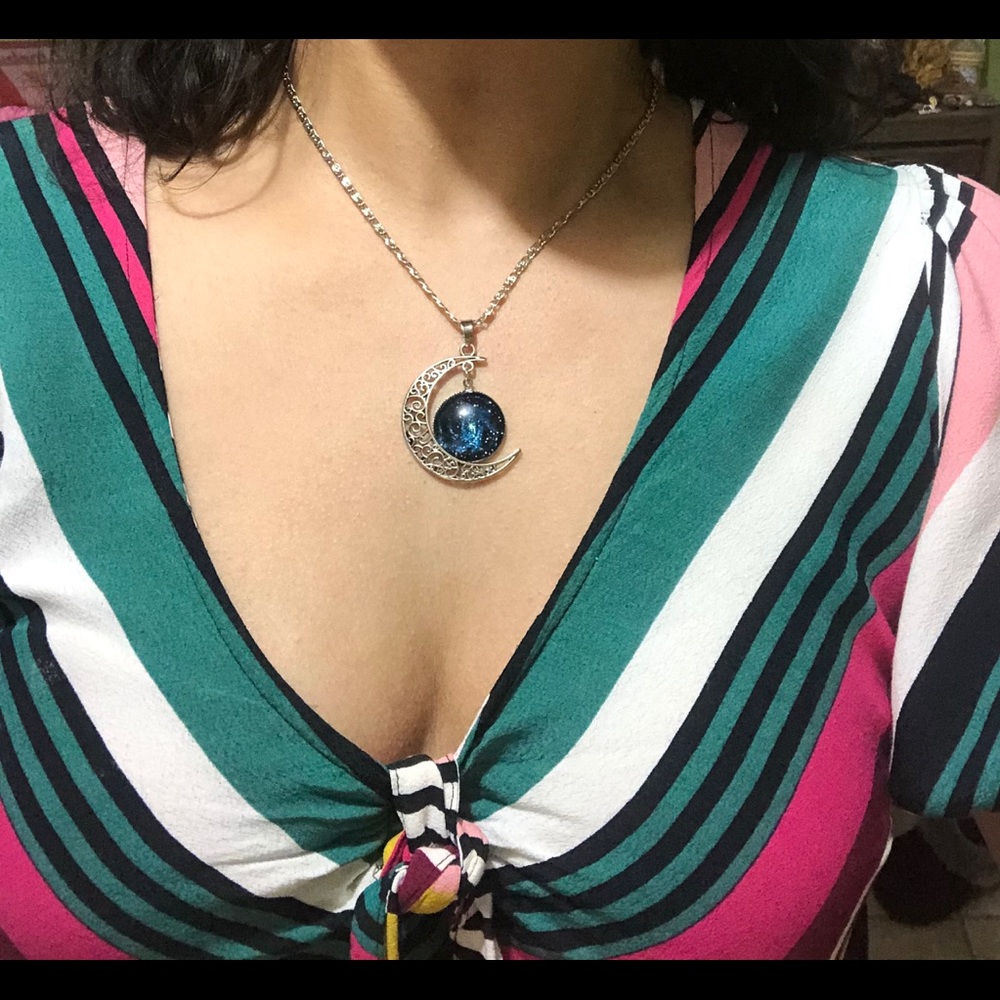 🌜Galaxy and moon necklace🌛